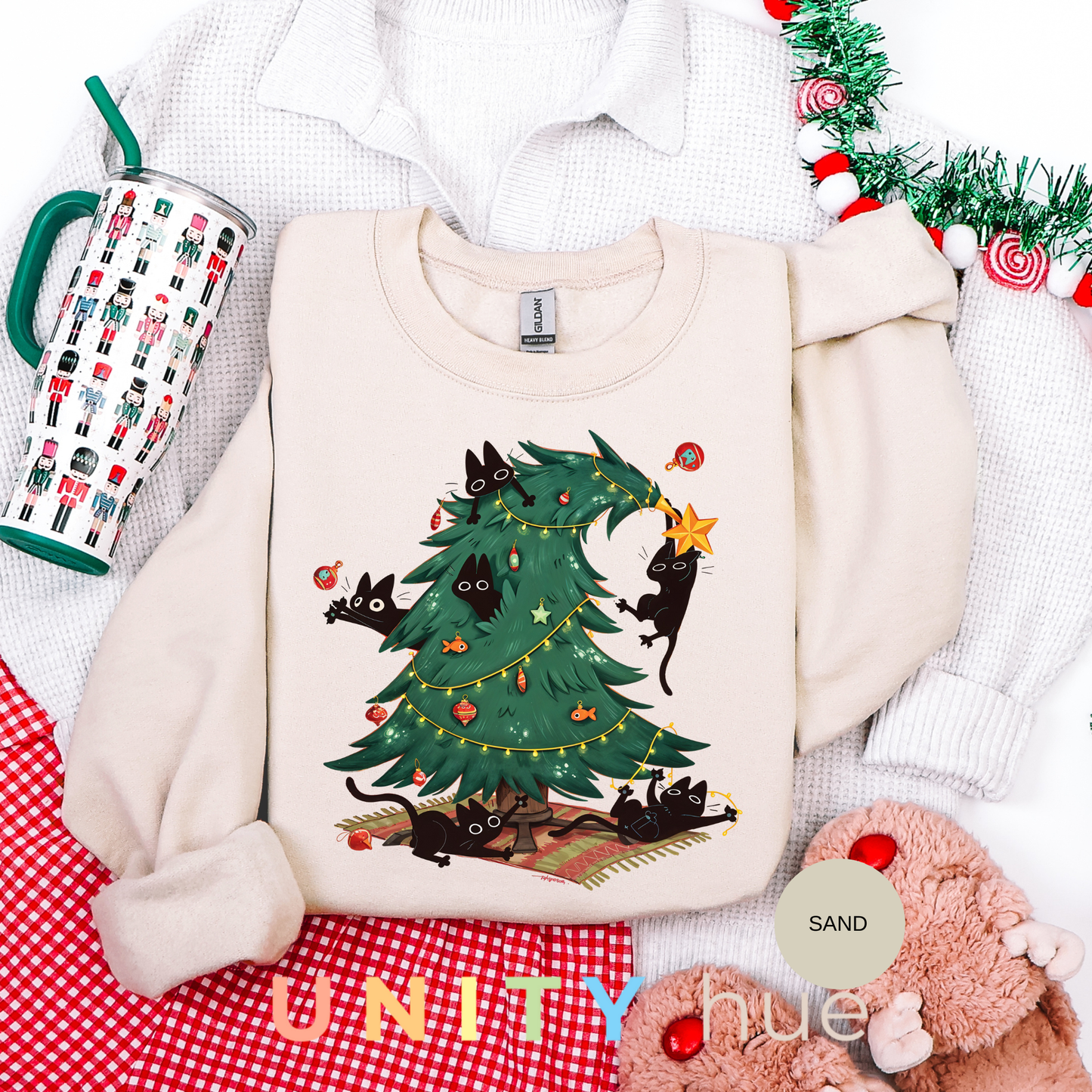 Cute Cat Christmas Tree | Christmas Cat Tree Climber T-shirt & Sweatshirt